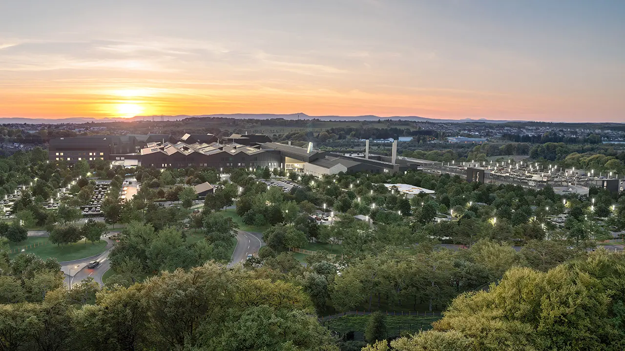 Sunset over New University Hospital Monklands