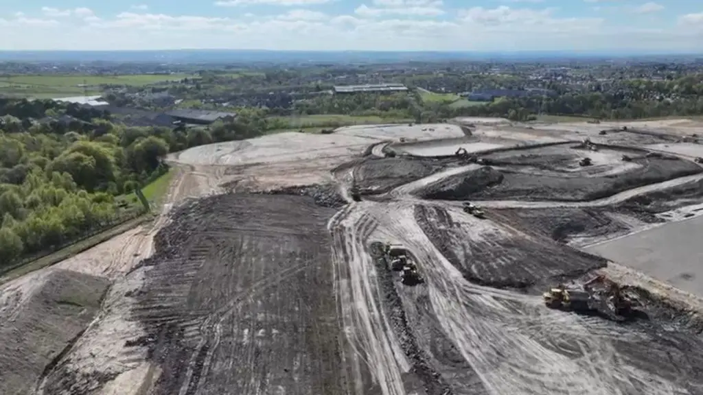 New University-Hospital Monklands site drone shot April 2026