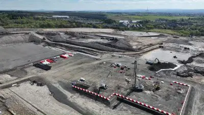 Test piling on the hospital construction site
